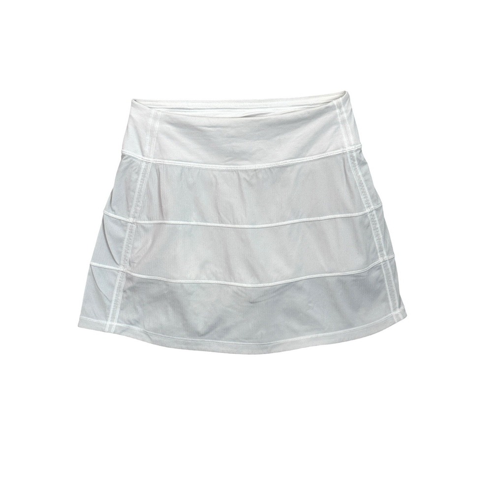 Lululemon White Tiered‎ Tennis Skirt 0 Athletic Sporty-Y2K Boho Mini Skirt